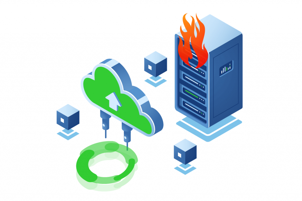 Image for the article "Fire in the server room - why do you need independent backup"