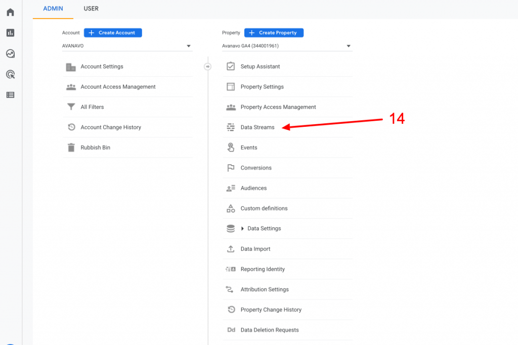 Get into Google Analytics data streams